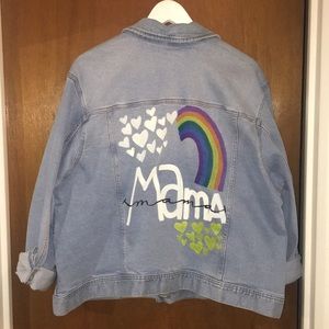 “Mama” Oversized Light Denim Jacket